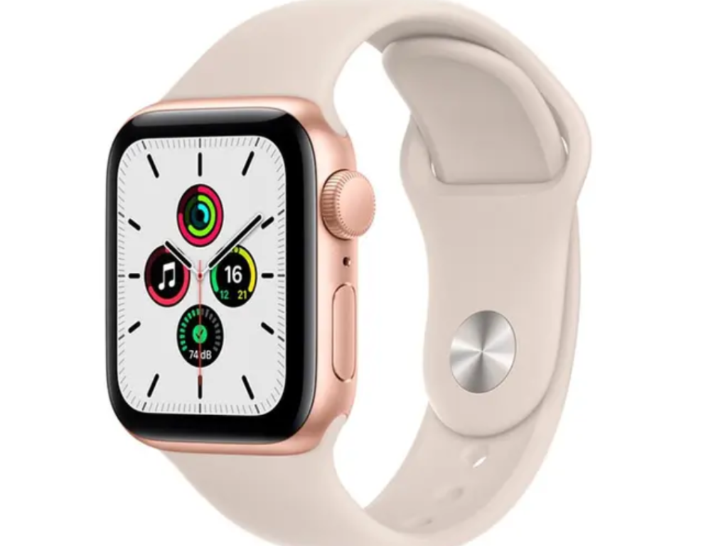 Apple Watch SE GPS 40mm - Caixa de Alumínio Dourada - Pulseira Esportiva Estelar
