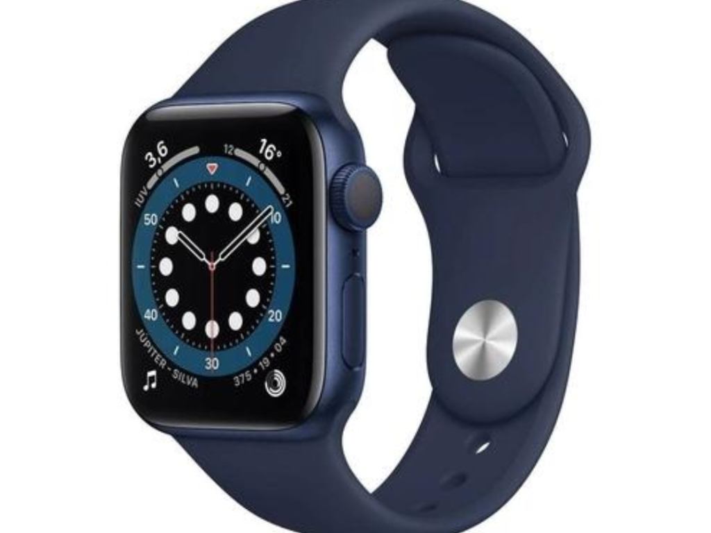 Apple Watch Series 6, GPS, 40 mm, Alumínio Azul, Pulseira Esportiva Azul-Marinho