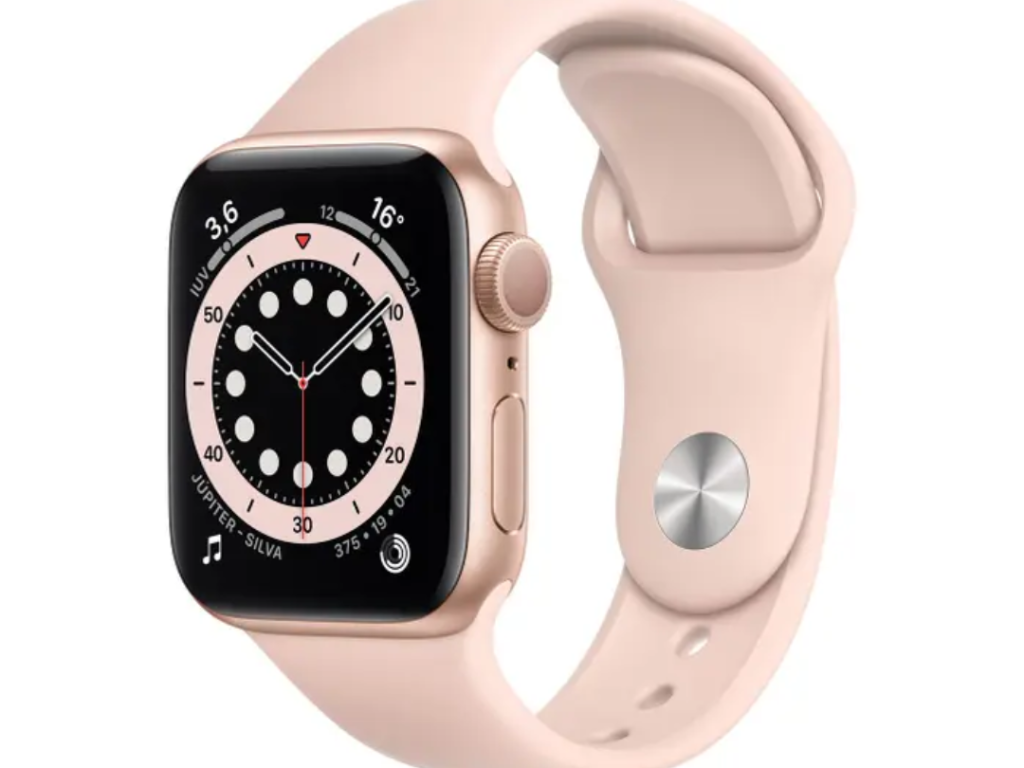 Apple Watch Series 6, GPS, 40 mm, Alumínio Dourado, Pulseira Esportiva Areia Rosa