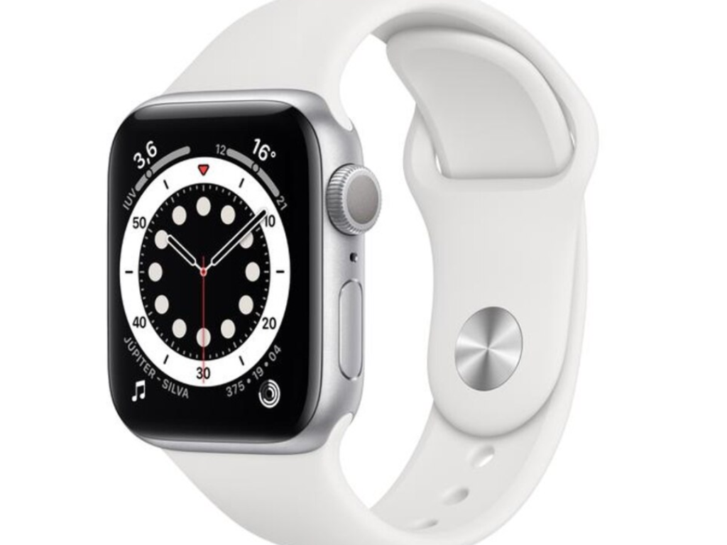 Apple Watch Series 6, GPS, 40 mm, Alumínio Prata, Pulseira Esportiva Branca